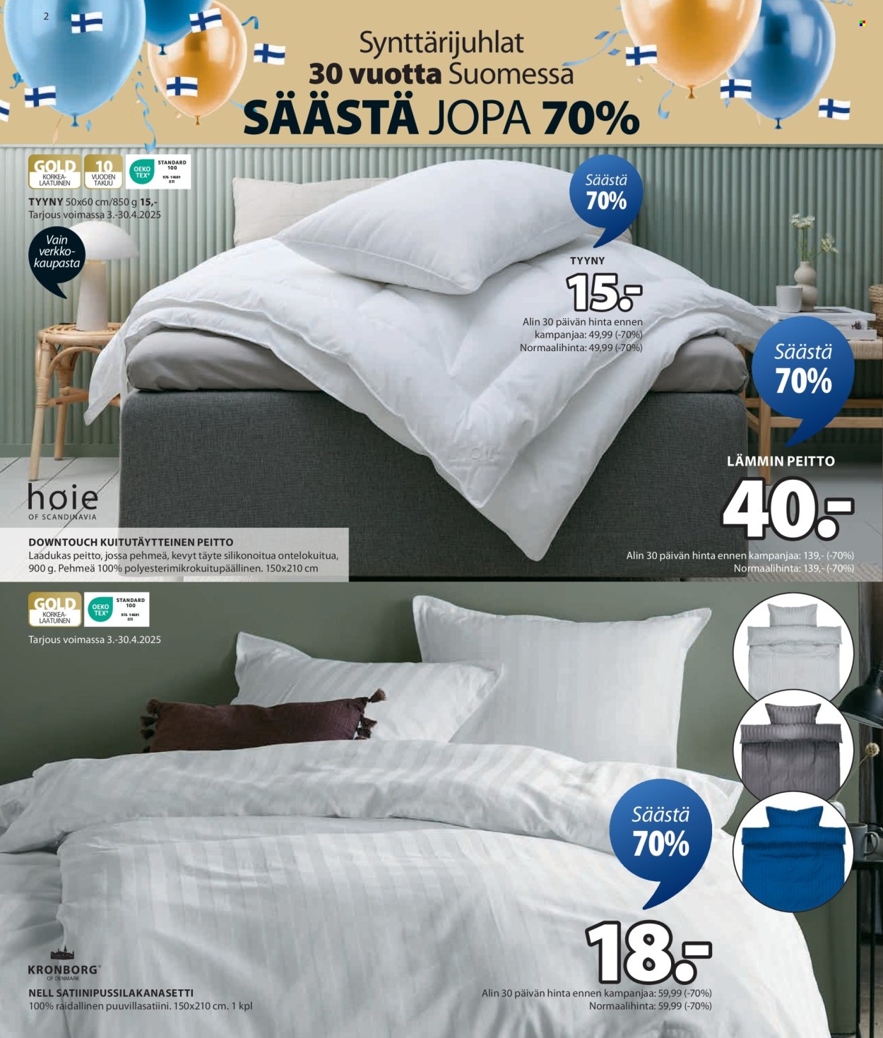 JYSK tarjoukset - 03.04.2025 - 16.04.2025. Sivu 2