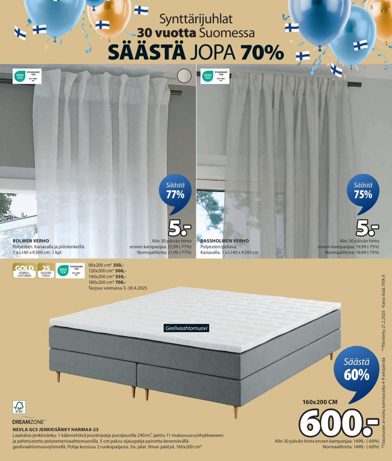 JYSK tarjoukset - 03.04.2025 - 16.04.2025. Sivu 5