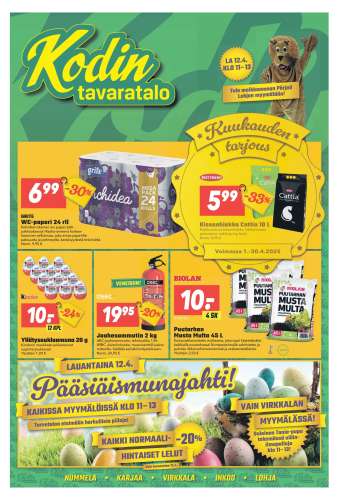Kodintavaratalo tarjoukset  - 07.04.2025 - 16.04.2025.