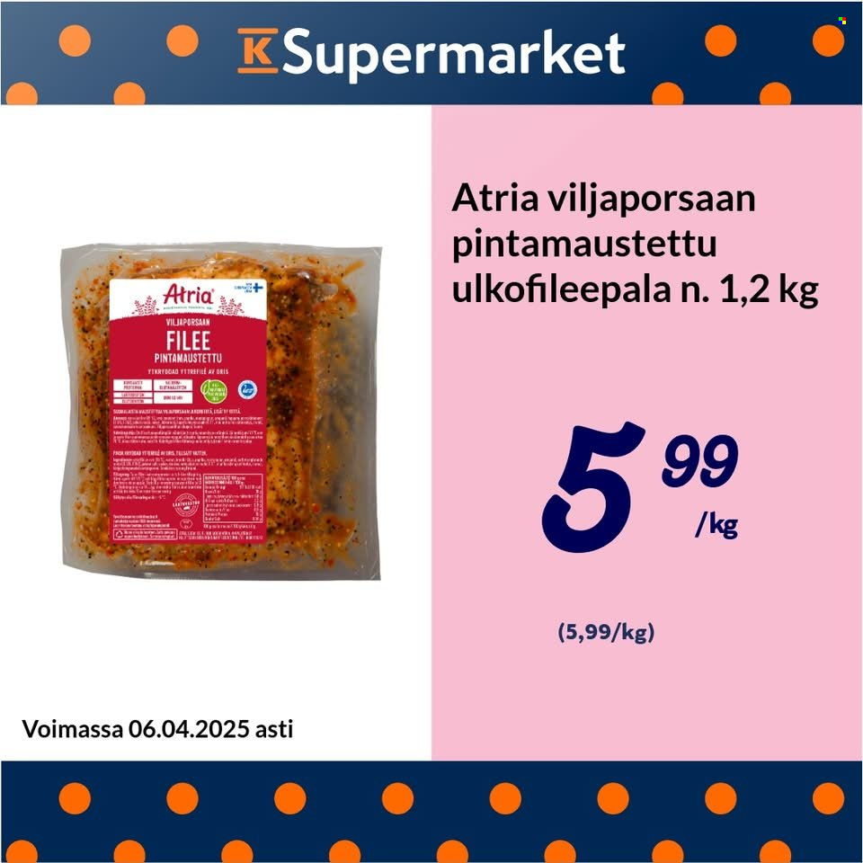 K-Supermarket tarjoukset - 04.04.2025 - 06.04.2025. Sivu 1