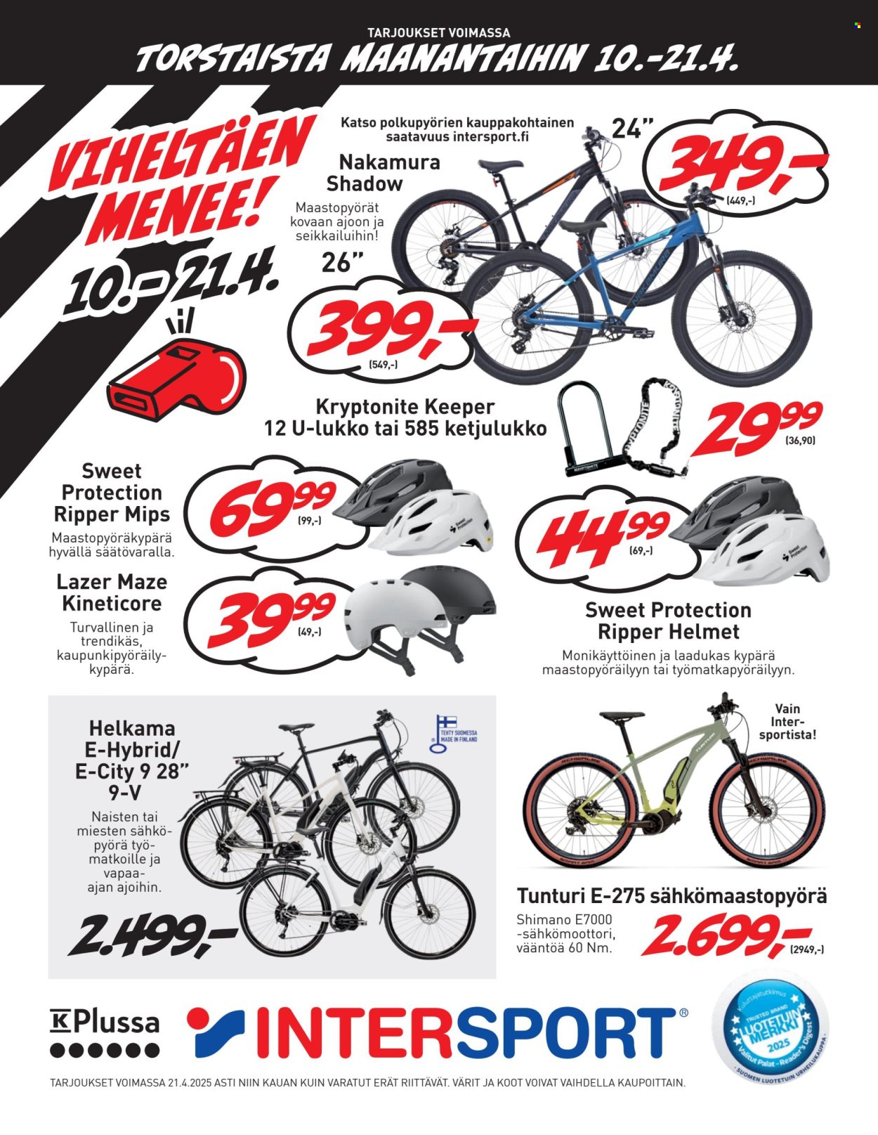 Intersport tarjoukset - 10.04.2025 - 21.04.2025. Sivu 16
