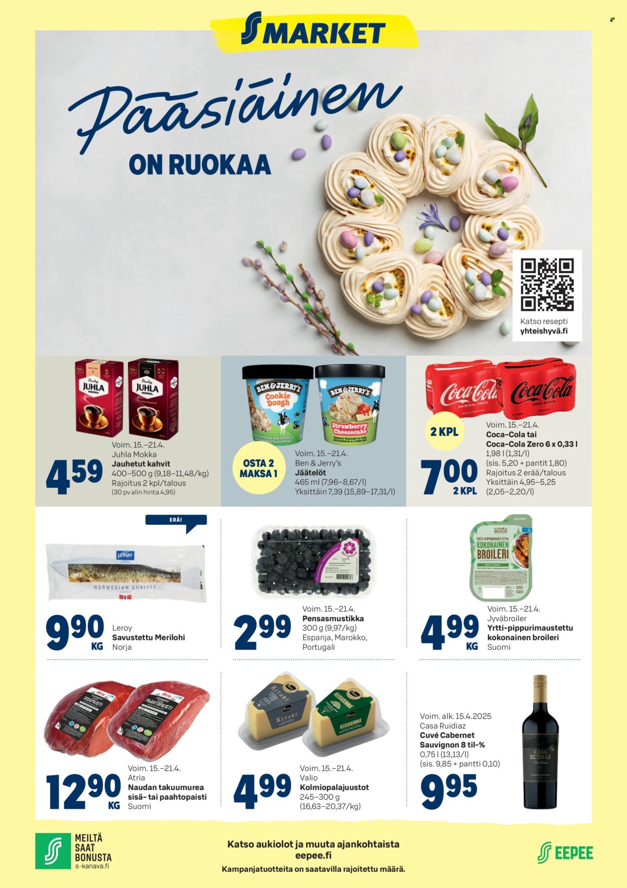 S-market tarjoukset - 15.04.2025 - 21.04.2025. Sivu 1