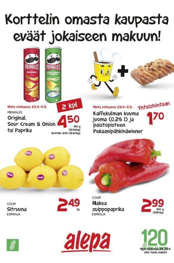 Alepa tarjoukset  - 23.04.2025 - 29.04.2025.