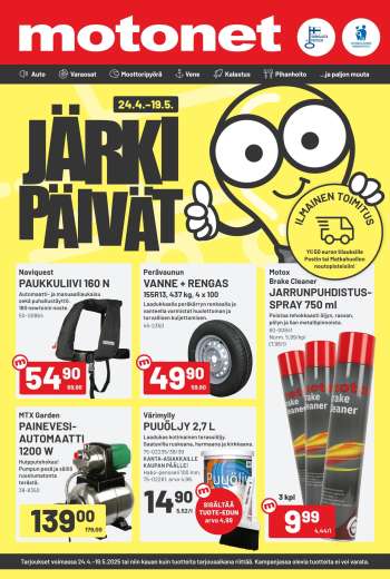 Motonet tarjoukset  - 24.04.2025 - 19.05.2025.