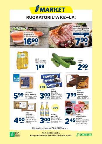 S-market tarjoukset  - 24.04.2025 - 27.04.2025.