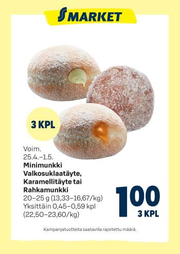 S-market tarjoukset  - 25.04.2025 - 01.05.2025.