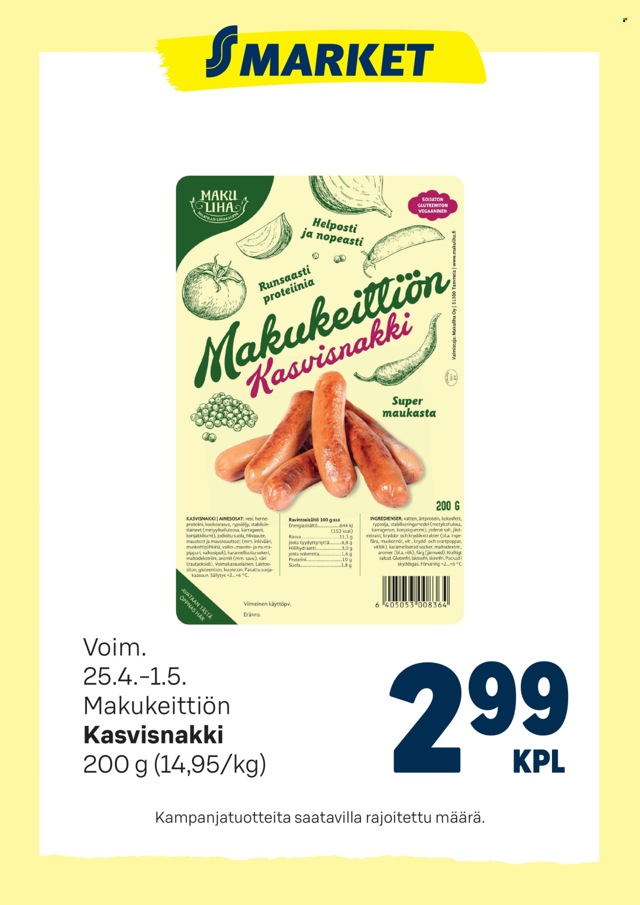 S-market tarjoukset - 25.04.2025 - 01.05.2025. Sivu 1