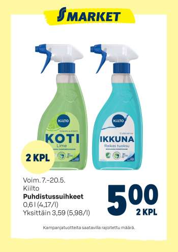 S-market tarjoukset  - 07.05.2025 - 20.05.2025.