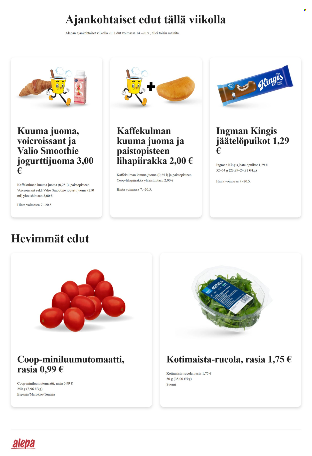 Alepa tarjoukset - 14.05.2025 - 20.05.2025. Sivu 1