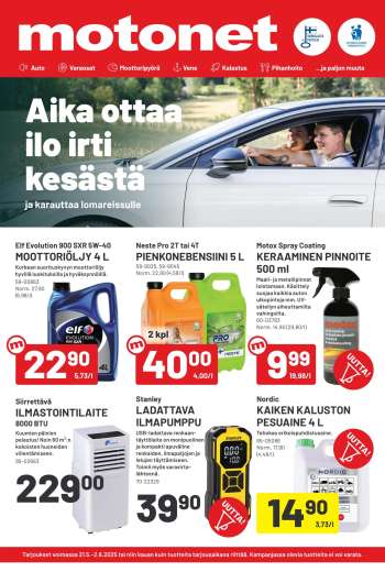 Motonet tarjoukset  - 21.05.2025 - 02.06.2025.
