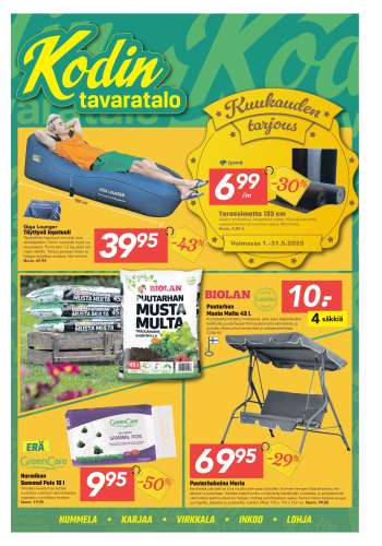 Kodintavaratalo tarjoukset  - 26.05.2025 - 04.06.2025.