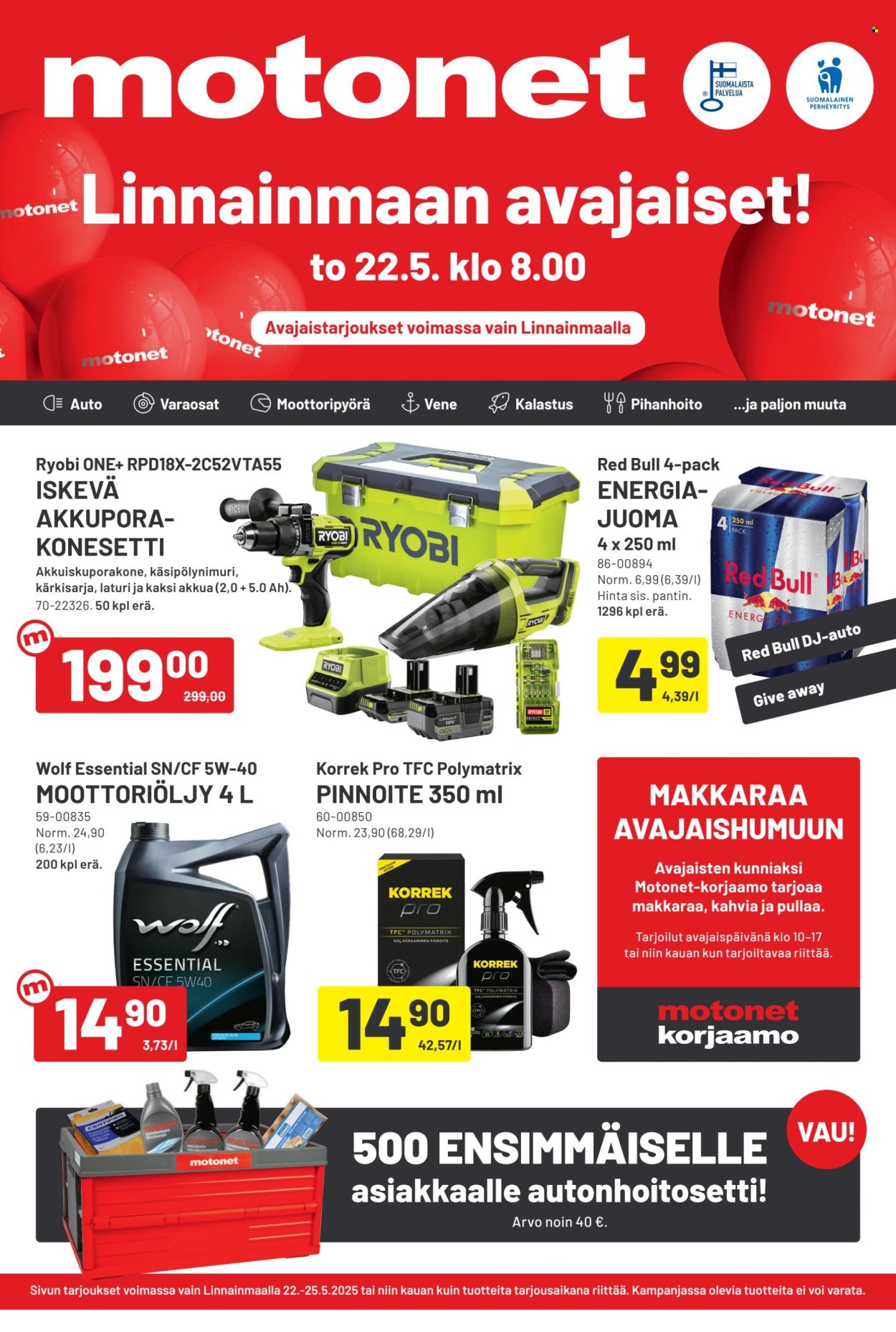Motonet tarjoukset - 22.05.2025 - 25.05.2025. Sivu 1