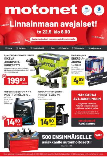 Motonet tarjoukset  - 22.05.2025 - 25.05.2025.