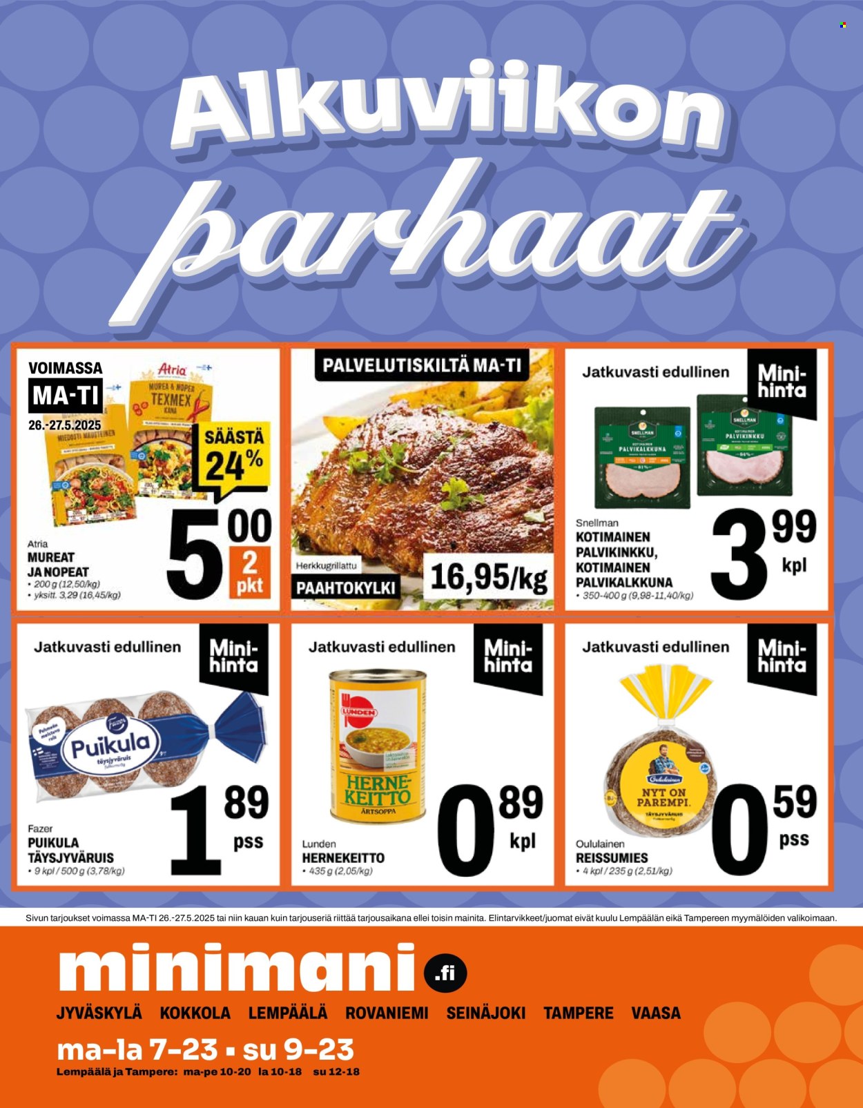 Minimani tarjoukset - 26.05.2025 - 27.05.2025. Sivu 1