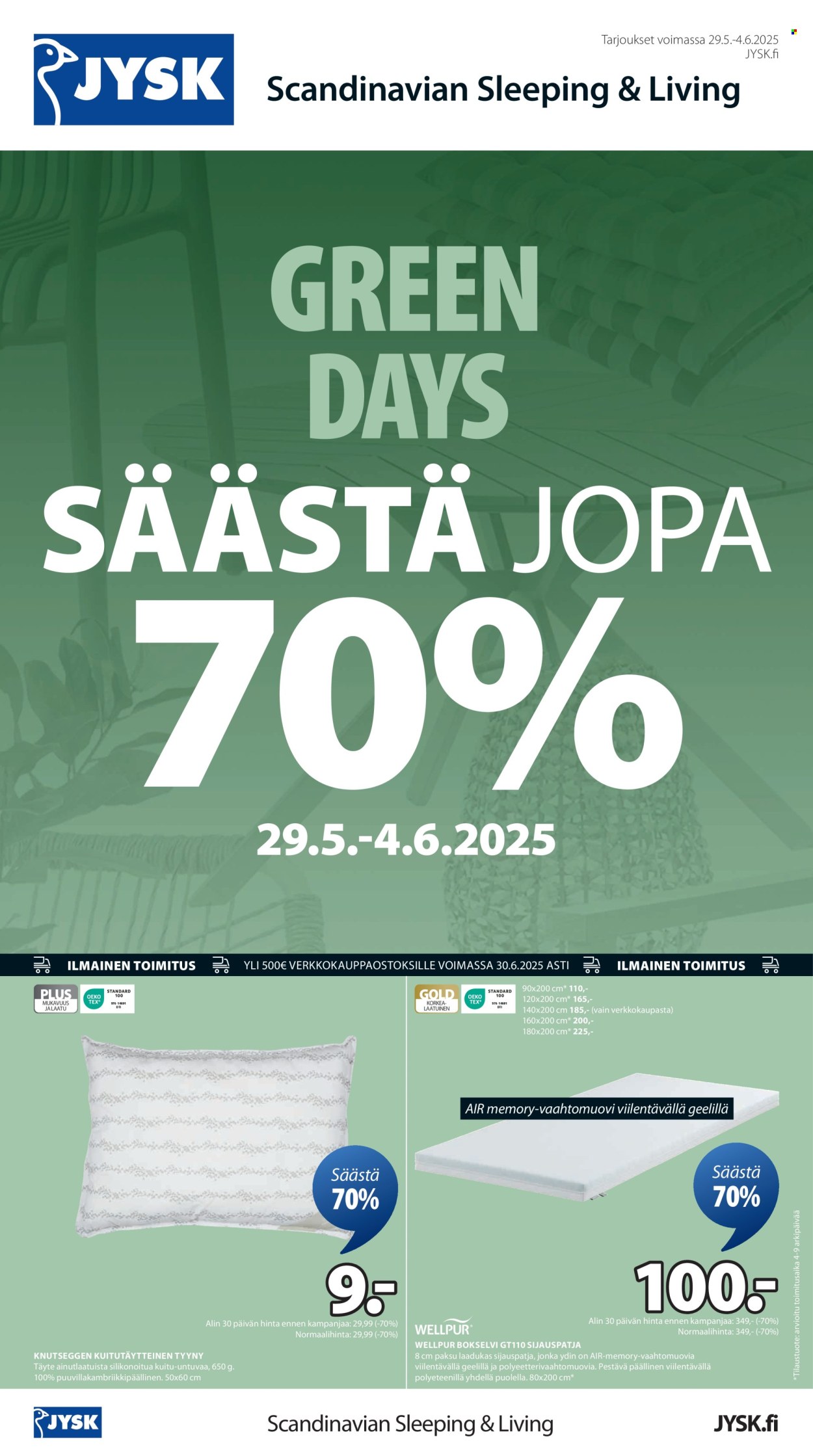 JYSK tarjoukset - 29.05.2025 - 04.06.2025. Sivu 1