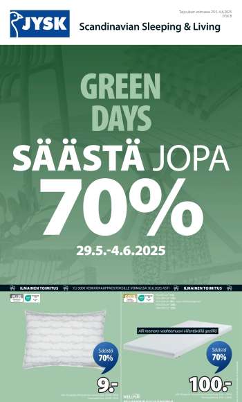 JYSK tarjoukset  - 29.05.2025 - 04.06.2025.