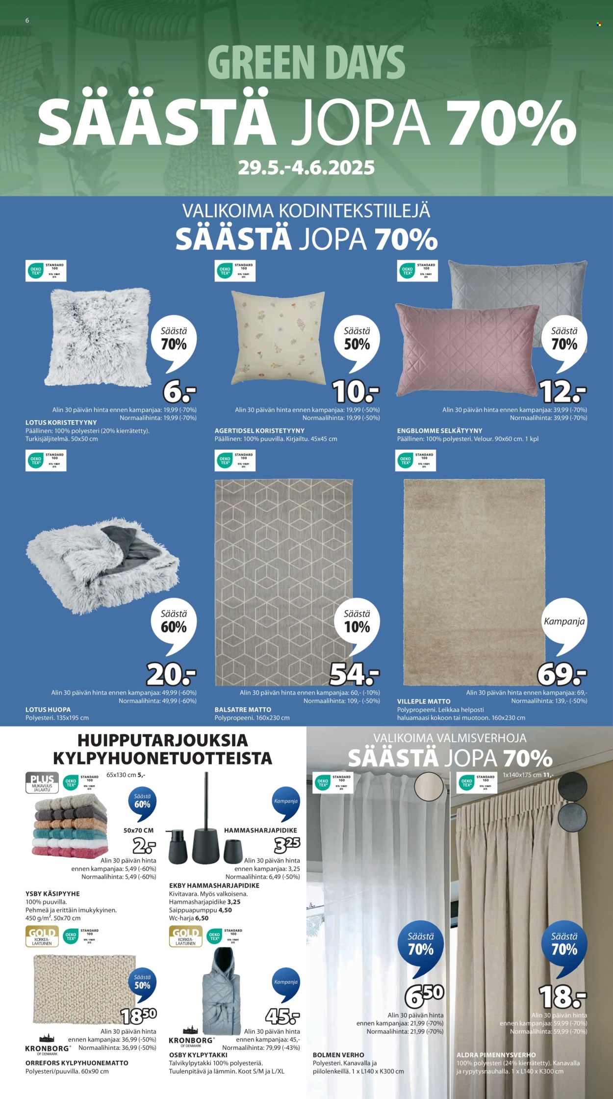 JYSK tarjoukset - 29.05.2025 - 04.06.2025. Sivu 6