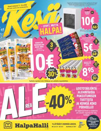 HalpaHalli tarjoukset  - 11.06.2025 - 15.06.2025.