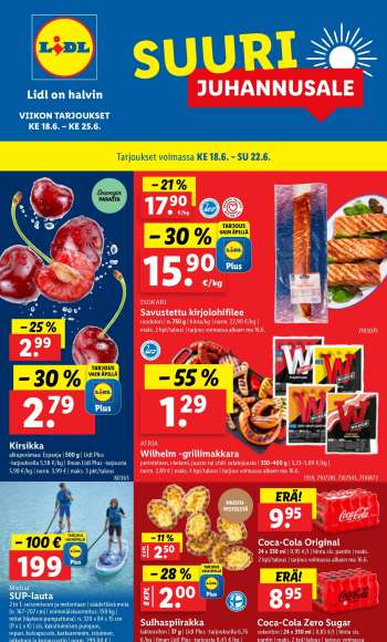Lidl tarjoukset  - 18.06.2025 - 25.06.2025.