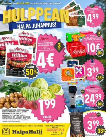 HalpaHalli tarjoukset  - 16.06.2025 - 24.06.2025.