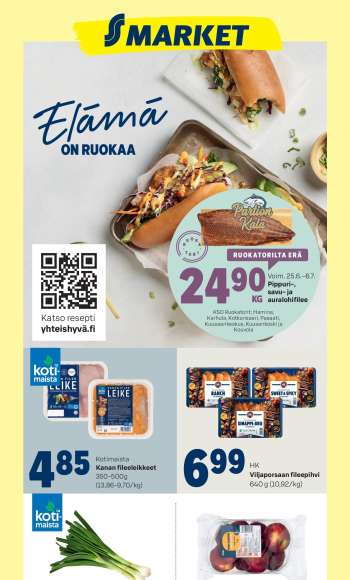 S-market tarjoukset  - 25.06.2025 - 29.06.2025.