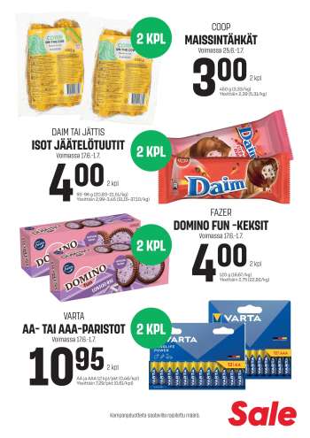 Sale tarjoukset  - 17.06.2025 - 01.07.2025.