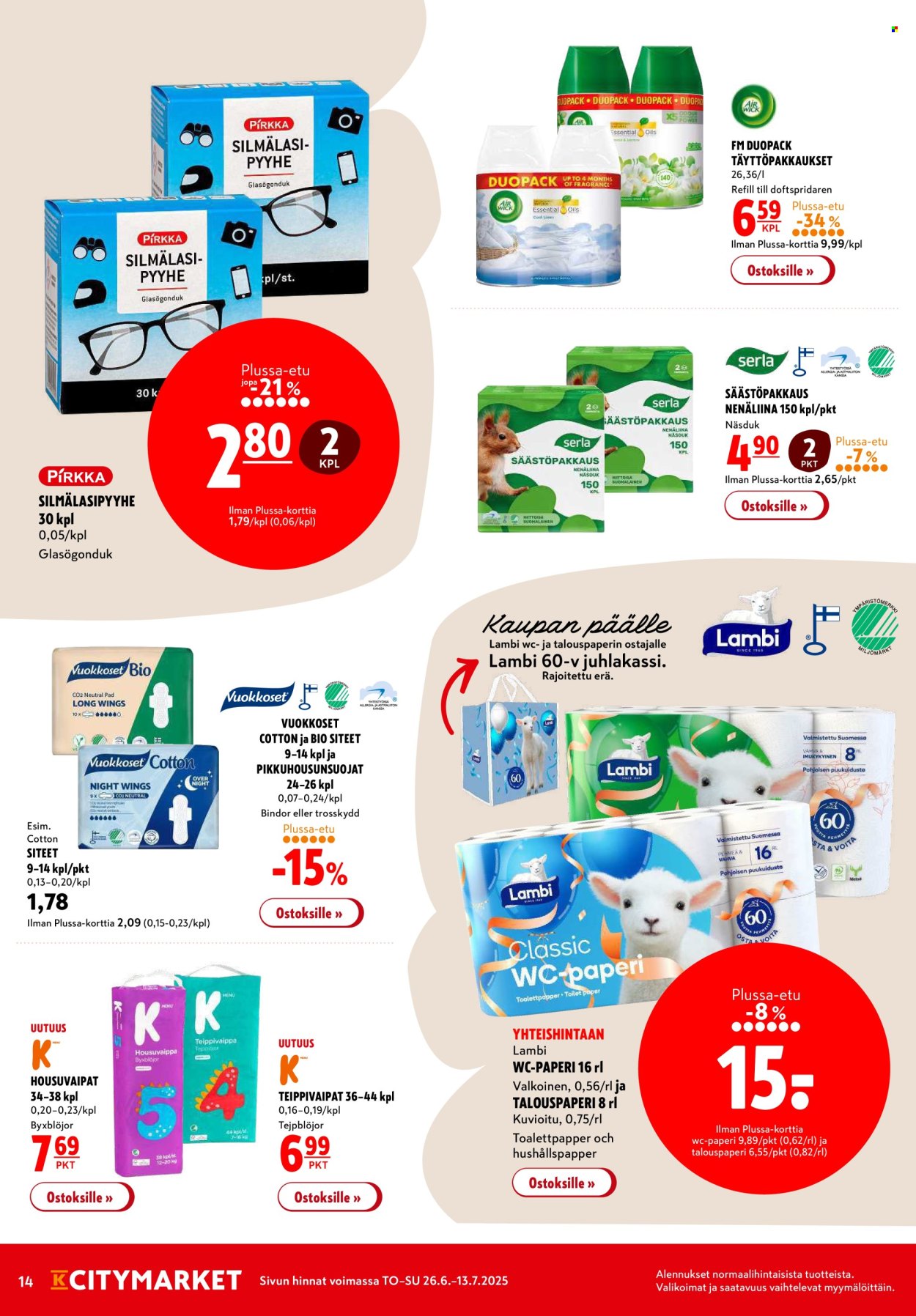 K-citymarket tarjoukset - 26.06.2025 - 13.07.2025. Sivu 14