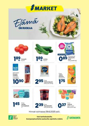 S-market tarjoukset  - 25.06.2025 - 29.06.2025.