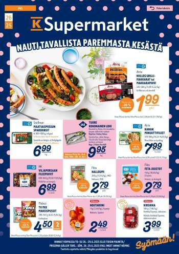 K-Supermarket tarjoukset  - 26.06.2025 - 29.06.2025.