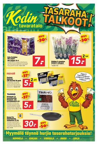 Kodintavaratalo tarjoukset  - 07.07.2025 - 20.07.2025.