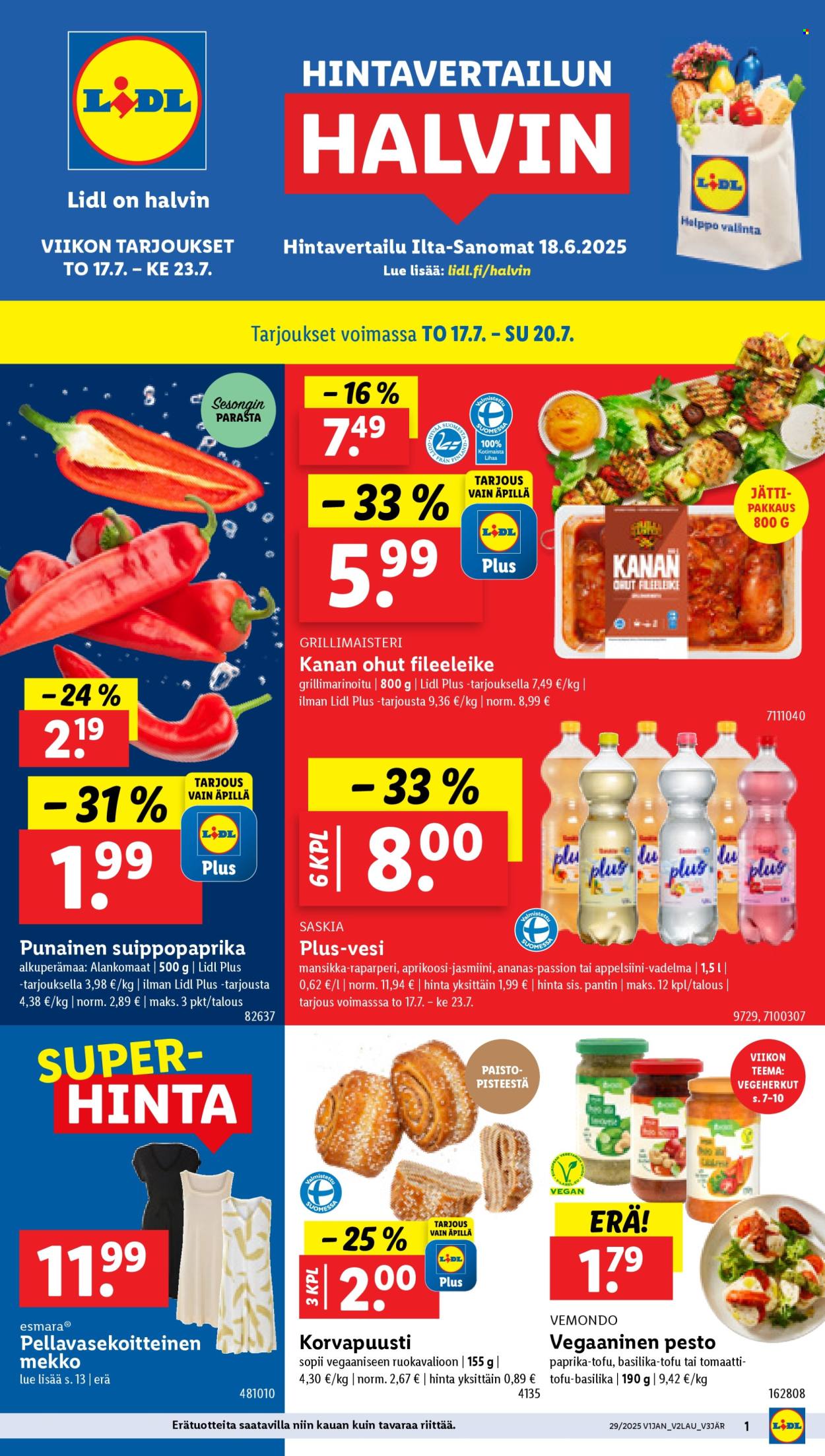 Lidl tarjoukset - 17.07.2025 - 23.07.2025. Sivu 1