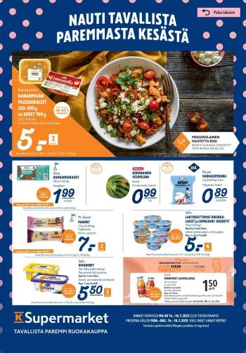 K-Supermarket tarjoukset  - 14.07.2025 - 16.07.2025.