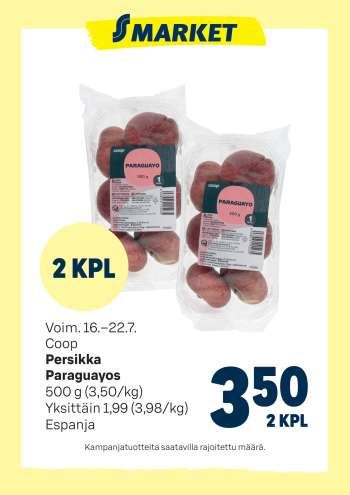 S-market tarjoukset  - 16.07.2025 - 22.07.2025.