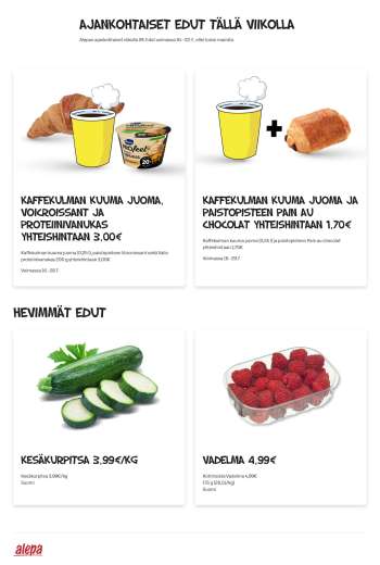 Alepa tarjoukset  - 16.07.2025 - 22.07.2025.