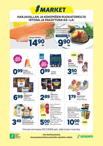 S-market tarjoukset  - 16.07.2025 - 20.07.2025.