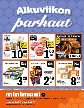 Minimani tarjoukset  - 21.07.2025 - 22.07.2025.