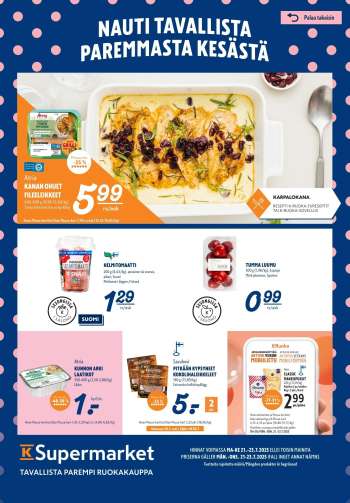 K-Supermarket tarjoukset  - 21.07.2025 - 23.07.2025.