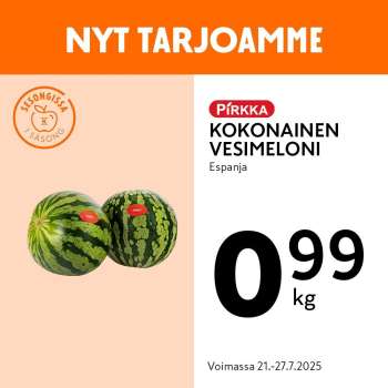 K-market tarjoukset  - 21.07.2025 - 27.07.2025.