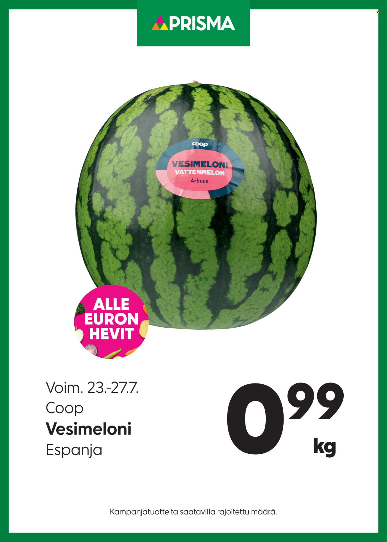 Prisma tarjoukset - 23.07.2025 - 27.07.2025. Sivu 1