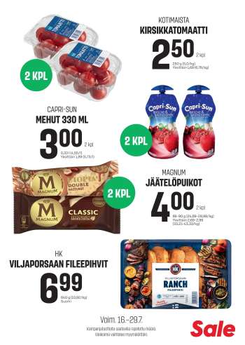 Sale tarjoukset  - 16.07.2025 - 29.07.2025.