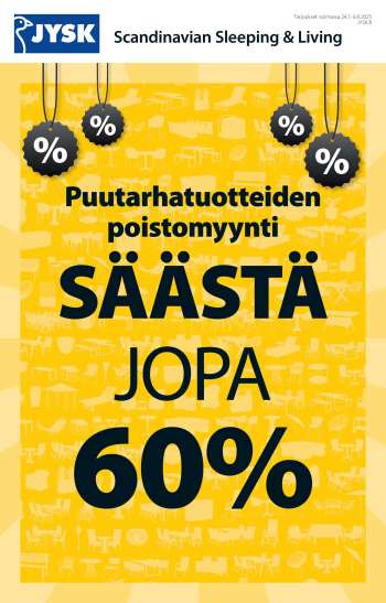 JYSK tarjoukset  - 24.07.2025 - 06.08.2025.