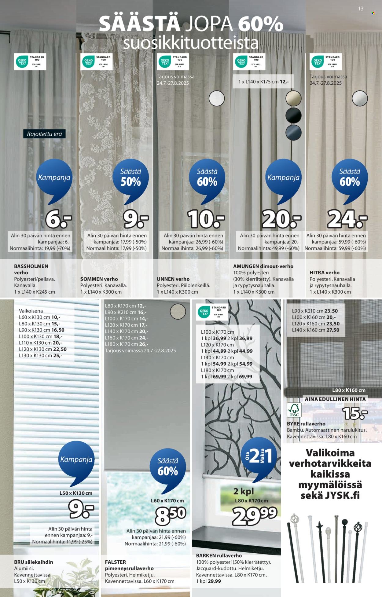 JYSK tarjoukset - 24.07.2025 - 06.08.2025. Sivu 13
