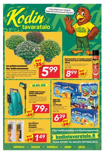 Kodintavaratalo tarjoukset  - 28.07.2025 - 10.08.2025.