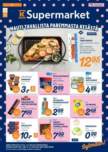 K-Supermarket tarjoukset  - 24.07.2025 - 27.07.2025.