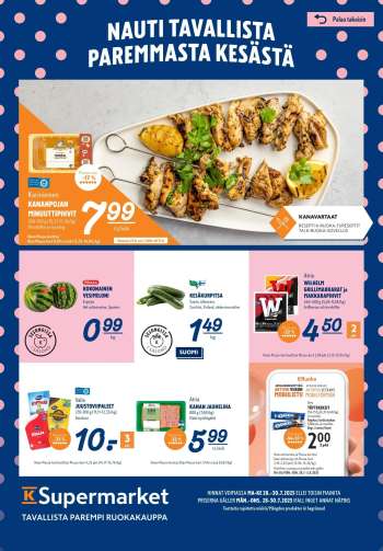 K-Supermarket tarjoukset  - 28.07.2025 - 30.07.2025.