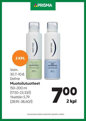 Prisma tarjoukset  - 30.07.2025 - 10.08.2025.