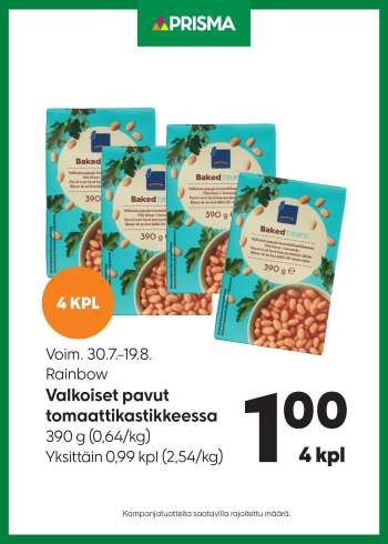 Prisma tarjoukset  - 30.07.2025 - 19.08.2025.