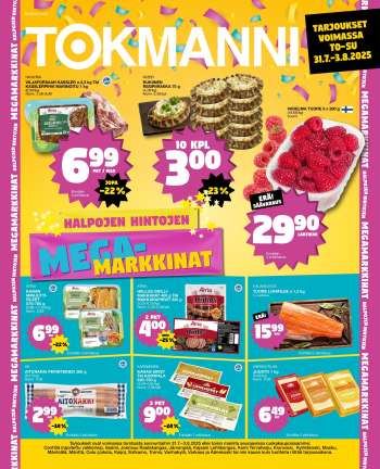 Tokmanni tarjoukset  - 31.07.2025 - 03.08.2025.