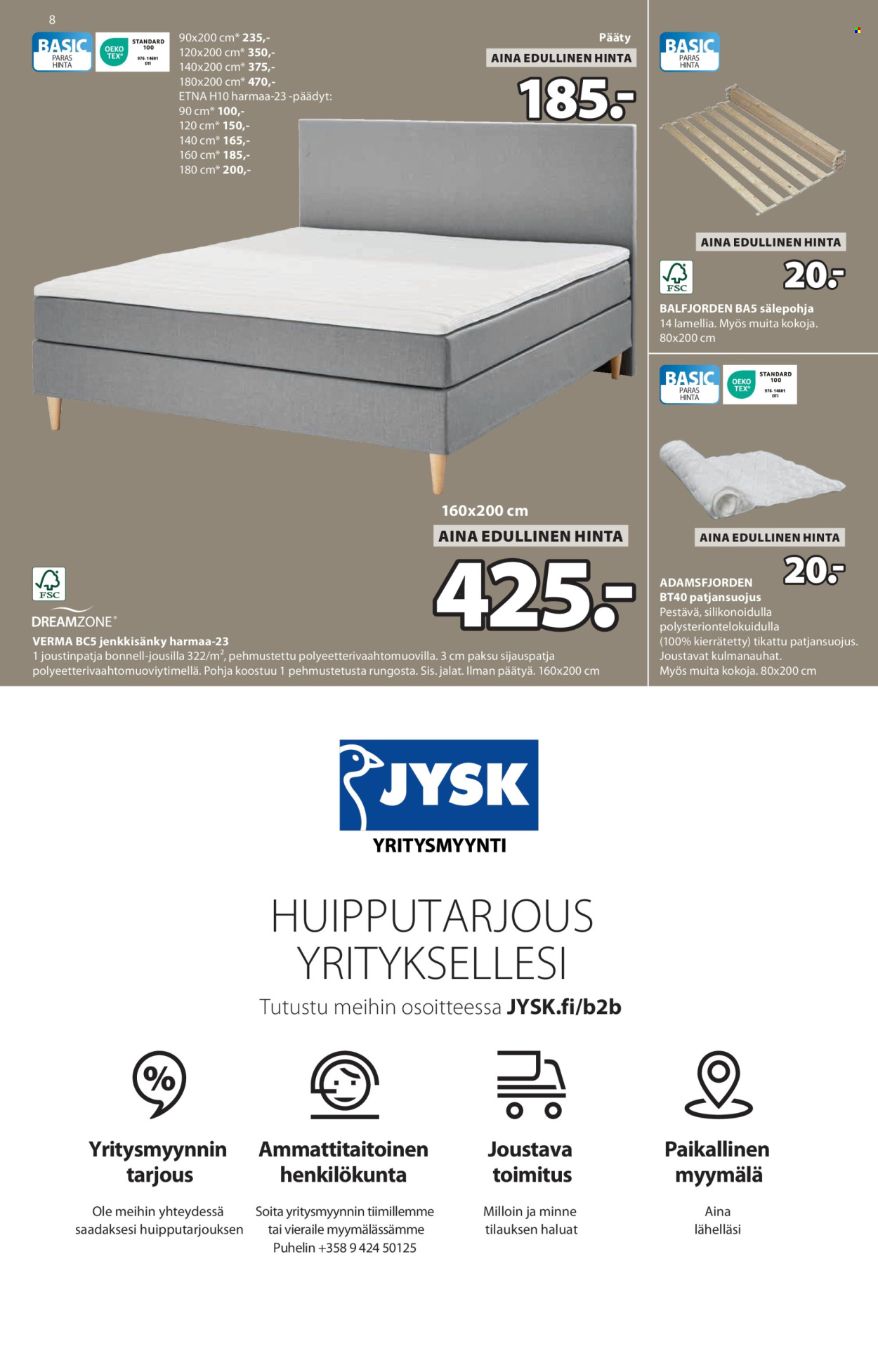 JYSK tarjoukset - 31.07.2025 - 13.08.2025. Sivu 8