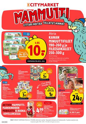 K-citymarket tarjoukset  - 04.08.2025 - 17.08.2025.
